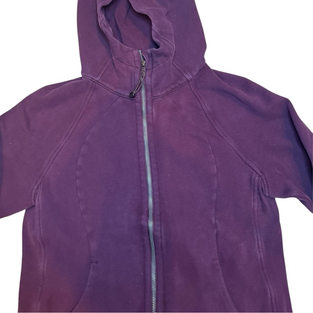 Lululemon Women’s Maroon Red Scuba Zip Up Hooded Jacket Size 10 - Picture 4 of 9